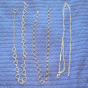 Silver-Tone Heart and Circle Chain Belts